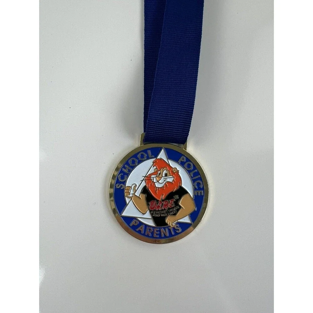 DARE Drug Abuse Medal Resistance Education Metal School Police Parents Lanyard